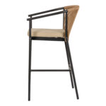 Σκαμπό ArteLibre MANDRAKA Μαύρο/Φυσικό Αλουμίνιο/Rattan 56x63x108cm - Image 5