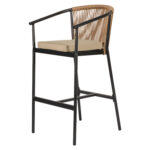 Σκαμπό ArteLibre MANDRAKA Μαύρο/Φυσικό Αλουμίνιο/Rattan 56x63x108cm - Image 6