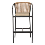 Σκαμπό ArteLibre MANDRAKA Μαύρο/Φυσικό Αλουμίνιο/Rattan 56x63x108cm - Image 7