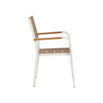 Πολυθρόνα Κήπου ArteLibre GOUINA Λευκό/Καρυδί Αλουμίνιο/Ξύλο 55x55x86cm - Image 2