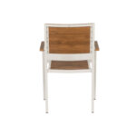 Πολυθρόνα Κήπου ArteLibre GOUINA Λευκό/Καρυδί Αλουμίνιο/Ξύλο 55x55x86cm - Image 4