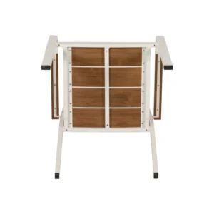 Πολυθρόνα Κήπου ArteLibre GOUINA Λευκό/Καρυδί Αλουμίνιο/Ξύλο 55x55x86cm - Image 9