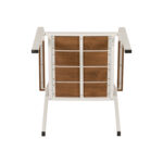 Πολυθρόνα Κήπου ArteLibre GOUINA Λευκό/Καρυδί Αλουμίνιο/Ξύλο 55x55x86cm - Image 9