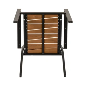 Πολυθρόνα Κήπου ArteLibre OUZOUD Γκρι/Καρυδί Αλουμίνιο/Ξύλο 57x57x84cm - Image 9