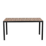 Τραπέζι Κήπου ArteLibre OUZOUD Μαύρο/Καρυδί Αλουμίνιο/Ξύλο 150x90x74cm - Image 2