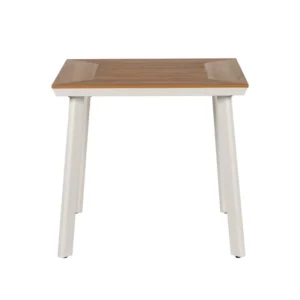 Τραπέζι Κήπου ArteLibre EPUPA Λευκό/Καρυδί Αλουμίνιο/Ξύλο 80x80x73cm - Image 2