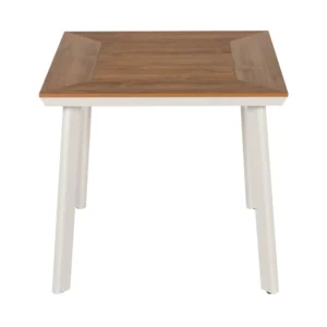 Τραπέζι Κήπου ArteLibre EPUPA Λευκό/Καρυδί Αλουμίνιο/Ξύλο 80x80x73cm - Image 3