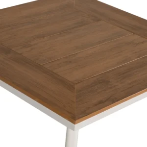Τραπέζι Κήπου ArteLibre EPUPA Λευκό/Καρυδί Αλουμίνιο/Ξύλο 80x80x73cm - Image 5