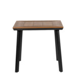 Τραπέζι Κήπου ArteLibre EPUPA Μαύρο/Καρυδί Αλουμίνιο/Ξύλο 80x80x73cm - Image 3