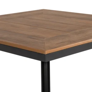 Τραπέζι Κήπου ArteLibre EPUPA Μαύρο/Καρυδί Αλουμίνιο/Ξύλο 80x80x73cm - Image 5