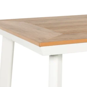 Τραπέζι Κήπου ArteLibre EPUPA Λευκό/Καρυδί Αλουμίνιο/Ξύλο 120x80x73cm - Image 4