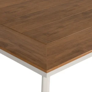 Τραπέζι Κήπου ArteLibre EPUPA Λευκό/Καρυδί Αλουμίνιο/Ξύλο 160x90x73cm - Image 6