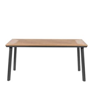 Τραπέζι Κήπου ArteLibre EPUPA Μαύρο/Καρυδί Αλουμίνιο/Ξύλο 160x90x73cm - Image 2