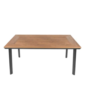 Τραπέζι Κήπου ArteLibre EPUPA Μαύρο/Καρυδί Αλουμίνιο/Ξύλο 160x90x73cm - Image 3