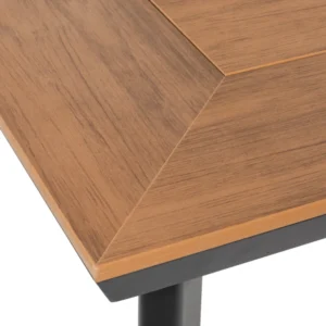 Τραπέζι Κήπου ArteLibre EPUPA Μαύρο/Καρυδί Αλουμίνιο/Ξύλο 160x90x73cm - Image 5