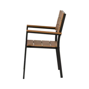 Πολυθρόνα Κήπου ArteLibre GURARA Μαύρο/Καρυδί Αλουμίνιο/Ξύλο 60x55x86cm - Image 6