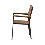 Πολυθρόνα Κήπου ArteLibre GURARA Μαύρο/Καρυδί Αλουμίνιο/Ξύλο 60x55x86cm - Image 6