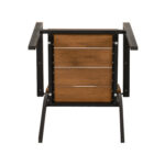 Πολυθρόνα Κήπου ArteLibre GURARA Μαύρο/Καρυδί Αλουμίνιο/Ξύλο 60x55x86cm - Image 9