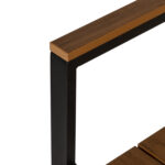 Πολυθρόνα Κήπου ArteLibre GURARA Μαύρο/Καρυδί Αλουμίνιο/Ξύλο 60x55x86cm - Image 10