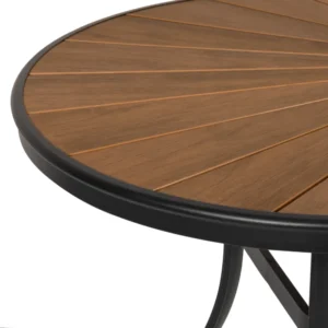 Τραπέζι Κήπου ArteLibre RUSUMO Μαύρο/Καρυδί Αλουμίνιο/Ξύλο 150x90x73cm - Image 5