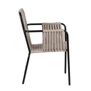 Πολυθρόνα Κήπου ArteLibre DAYA Γκρι/Μαύρο Αλουμίνιο/Rattan 57x67x84cm - Image 2