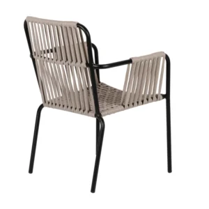 Πολυθρόνα Κήπου ArteLibre DAYA Γκρι/Μαύρο Αλουμίνιο/Rattan 57x67x84cm - Image 3