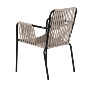 Πολυθρόνα Κήπου ArteLibre DAYA Γκρι/Μαύρο Αλουμίνιο/Rattan 57x67x84cm - Image 5