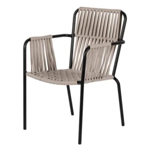 Πολυθρόνα Κήπου ArteLibre DAYA Γκρι/Μαύρο Αλουμίνιο/Rattan 57x67x84cm - Image 7