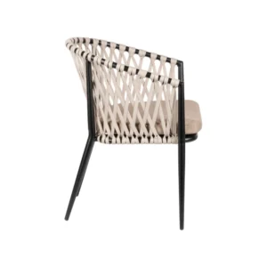 Πολυθρόνα Κήπου ArteLibre HOWICK Γκρι/Μαύρο Αλουμίνιο/Ύφασμα 56x61x78cm - Image 2