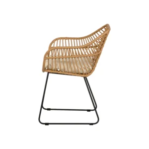 Πολυθρόνα Κήπου ArteLibre KALAMBO Φυσικό/Μαύρο Αλουμίνιο/Rattan 56x57x81cm - Image 6