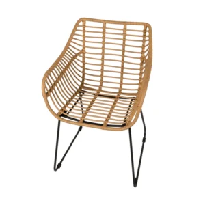 Πολυθρόνα Κήπου ArteLibre KALAMBO Φυσικό/Μαύρο Αλουμίνιο/Rattan 56x57x81cm - Image 8