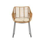 Πολυθρόνα Κήπου ArteLibre KALAMBO Φυσικό/Μαύρο Αλουμίνιο/Rattan 56x57x81cm - Image 9