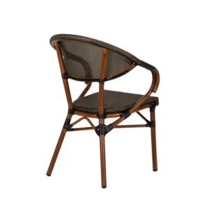 Πολυθρόνα Κήπου ArteLibre DALILA Καφέ/Μπαμπού Αλουμίνιο/Ύφασμα 57x57x82cm - Image 3