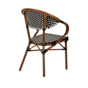 Πολυθρόνα Κήπου ArteLibre MUTUMA Λευκό/Μαύρο/Μπαμπού Αλουμίνιο/Rattan 57x60x82cm - Image 3