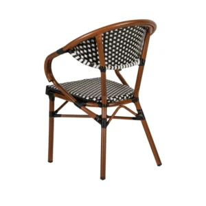 Πολυθρόνα Κήπου ArteLibre MUTUMA Λευκό/Μαύρο/Μπαμπού Αλουμίνιο/Rattan 57x60x82cm - Image 5