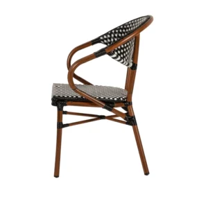 Πολυθρόνα Κήπου ArteLibre MUTUMA Λευκό/Μαύρο/Μπαμπού Αλουμίνιο/Rattan 57x60x82cm - Image 6