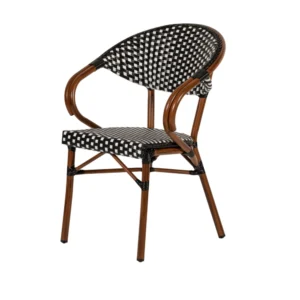 Πολυθρόνα Κήπου ArteLibre MUTUMA Λευκό/Μαύρο/Μπαμπού Αλουμίνιο/Rattan 57x60x82cm - Image 7