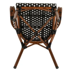 Πολυθρόνα Κήπου ArteLibre MUTUMA Λευκό/Μαύρο/Μπαμπού Αλουμίνιο/Rattan 57x60x82cm - Image 9