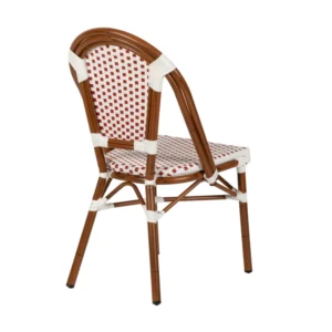 Καρέκλα Κήπου ArteLibre MUTARAZI Λευκό/Κόκκινο/Μπαμπού Αλουμίνιο/Rattan 50x57x85cm - Image 3