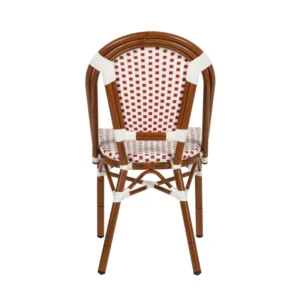 Καρέκλα Κήπου ArteLibre MUTARAZI Λευκό/Κόκκινο/Μπαμπού Αλουμίνιο/Rattan 50x57x85cm - Image 4