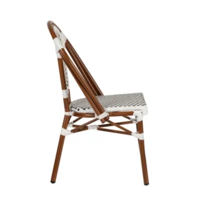 Καρέκλα Κήπου ArteLibre MUTARAZI Λευκό/Μαύρο Αλουμίνιο/Rattan 50x57x85cm - Image 2