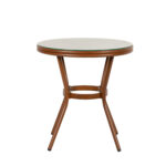 Τραπέζι Κήπου ArteLibre BURUNDI Μπαμπού Αλουμίνιο/Γυαλί Φ70x72cm - Image 2