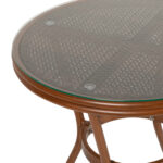 Τραπέζι Κήπου ArteLibre BURUNDI Μπαμπού Αλουμίνιο/Γυαλί Φ70x72cm - Image 5