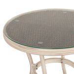 Τραπέζι Κήπου ArteLibre BURUNDI Λευκό Αντικέ Αλουμίνιο/Γυαλί Φ70x72cm - Image 5