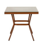 Τραπέζι Κήπου ArteLibre ANGOLA Μπαμπού Αλουμίνιο/Γυαλί 80x80x75cm - Image 2