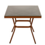 Τραπέζι Κήπου ArteLibre ANGOLA Μπαμπού Αλουμίνιο/Γυαλί 80x80x75cm - Image 3