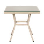 Τραπέζι Κήπου ArteLibre ANGOLA Λευκό Αντικέ Αλουμίνιο/Γυαλί 80x80x75cm - Image 2