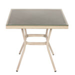 Τραπέζι Κήπου ArteLibre ANGOLA Λευκό Αντικέ Αλουμίνιο/Γυαλί 80x80x75cm - Image 3