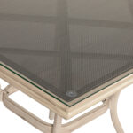 Τραπέζι Κήπου ArteLibre ANGOLA Λευκό Αντικέ Αλουμίνιο/Γυαλί 80x80x75cm - Image 5