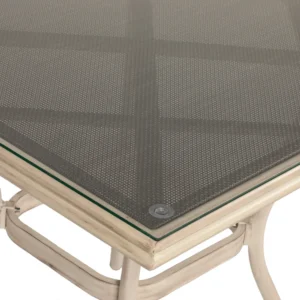 Τραπέζι Κήπου ArteLibre ANGOLA Λευκό Αντικέ Αλουμίνιο/Γυαλί 80x80x75cm - Image 5